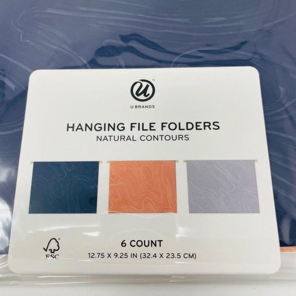 U Brands 6ct Hanging File Folders Natural Contours - Picture 4 of 8